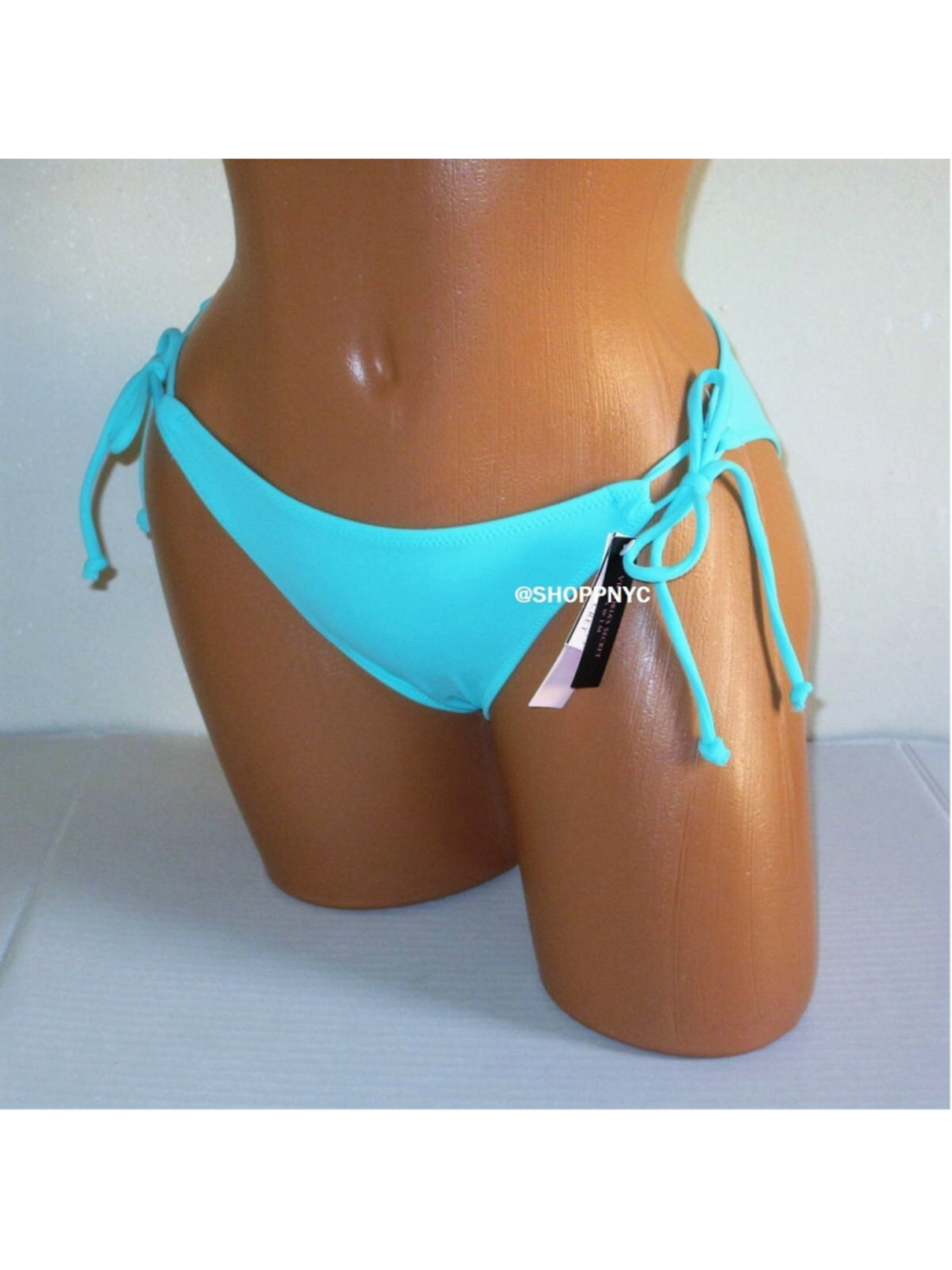 Victoria Secret Swim Side Tie Bow Bikini Bottom Extra-Small XS Bright Aqua Mint